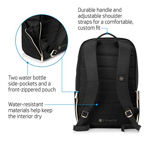 HP Duotone - Mochila para portátil de hasta 15,6", Color Negro y Dorado