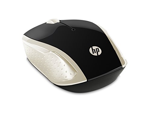 HP - Ratón Inalámbrico HP 200 con Perfil Redondeado, Color Dorado