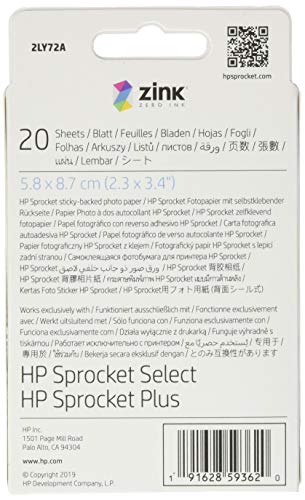HP Sprocket Plus, Papeles Fotográficos, Térmica, 5.8 x 8.7 cm, Blanco