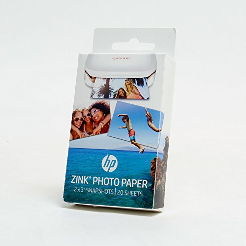 HP ZINK W4Z13A - Papel Fotográfico Adhesivo (20 hojas/5 x 7,6 cm), Blanco