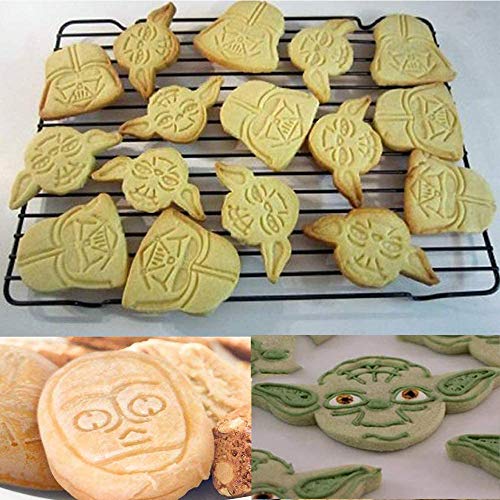 Hpamba Cortadores de Galletas Press Mini Cortadores para Galletas de Azúcar Cortador Galletas de Pastelería Geométrico Moldes para Galletas Decoraciones Navideñas Cortadores Moldes Pistón Decora 4PCS