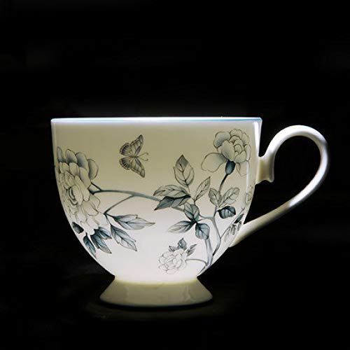 HRDZ Juego de té Europeo Exclusivo con Bandeja de Porcelana China Juego de té de la Tarde Juego de Tazas de café para el hogar 3 ollas 6 Tazas y platillos 200 ml