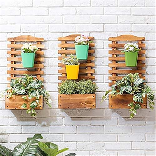 HTDZDX Montado en la Pared del jardín Rectangular de Madera Planter con cedazo por un jardín de Las vides Flor de Escalada Tiesto Caja de jardín Patio de Madera Panel Enrejado - L: 30cmW: 16cmH: 60cm