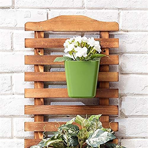 HTDZDX Montado en la Pared del jardín Rectangular de Madera Planter con cedazo por un jardín de Las vides Flor de Escalada Tiesto Caja de jardín Patio de Madera Panel Enrejado - L: 30cmW: 16cmH: 60cm