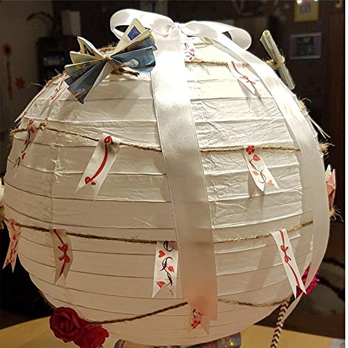 Huahan Haituo White Round Paper Lampshade Classic Bamboo Style acanalado pantalla White Round Paper Lampshade Classic Bamboo Style acanalado pantalla (20cm/8")