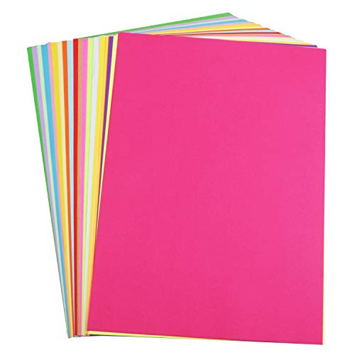 HUASUN Paper de Colores Papel para Papiroflexia A4 70gsm Papel de Impresión y Copiar Papel para Manualidades, DIY Decoración, Boceto, Papel de corte, 100 hojas 20 colores