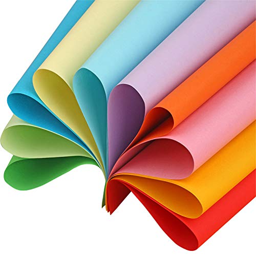 HUASUN Paper de Colores Papel para Papiroflexia A4 70gsm Papel de Impresión y Copiar Papel para Manualidades, DIY Decoración, Boceto, Papel de corte, 100 hojas 20 colores