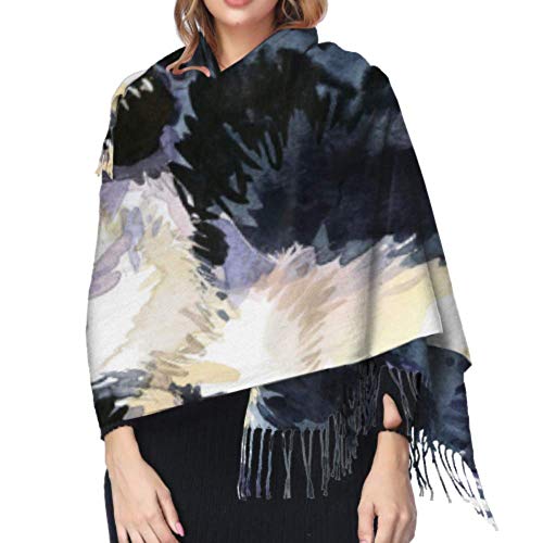 huatongxin Tasty Pizza Fast Food Slice Bufanda de cachemira ligera Chal Wrap Bufandas de mujer 77'x27'/196x68cm Pashmina suave grande extra cálida