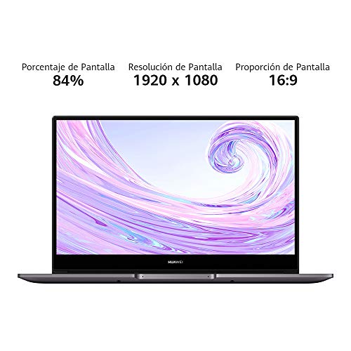 Huawei Matebook D14 - Ordenador Portátil Ultrafino de 14" FullHD (AMD Ryzen 5 3500U, 8GB RAM, 256GB SSD, Radeon Vega 8 Graphics, Windows 10 Home) Space Gray - Teclado Qwerty Español