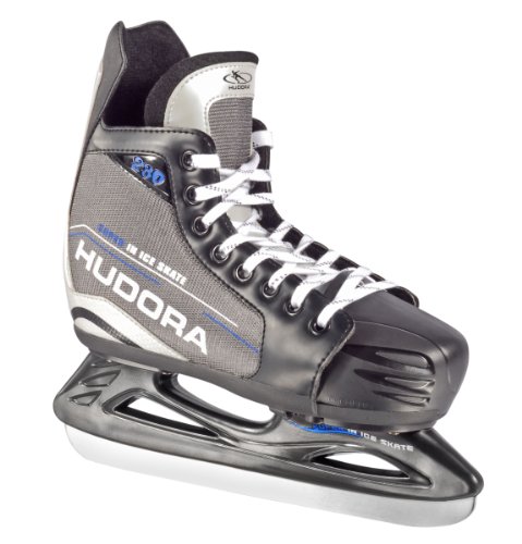 Hudora - Patines de Hockey sobre Hielo para niños, Ajustables, Tallas 28 a 39 Multicolor Negro/Gris Talla:Gr. 28-31