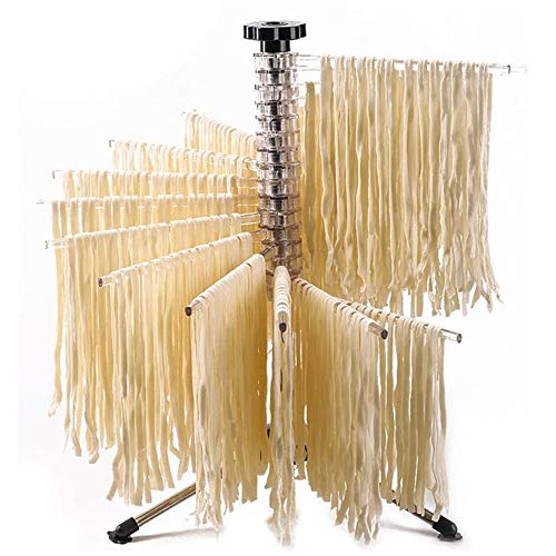 HUIHUAN Estante de Secado de Pasta Plegable, secador de Espagueti seco Giratorio de 16 Barras, Puede Contener hasta 4 Libras de Fideos caseros, Adecuado para la Cocina casera