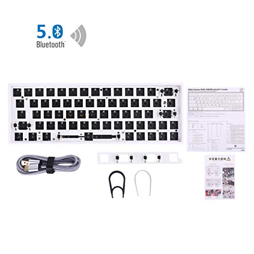 Huiingwen GK64XS Hot Swap - Placa de teclado mecánica Bluetooth programable con kits definidos por el usuario, interruptor RGB, módulo de conexión USB tipo C para GH60 60% Cherry