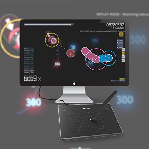 HUION INSPIROY H430P Tableta Gráfica de Dibujo para Pad de Firma con Lápiz sin Batería de 4096 Niveles de Presión y 4 Teclas Rápidas supporta Windows, Mac e Android.