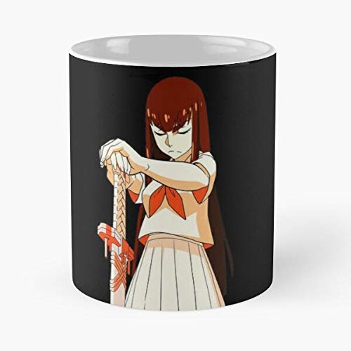 HUONGLILY Satsuki Otaku Ryuko Anime Ragyo Matoi Mako NUI Kiryuin Manga Mankanshoku La Mejor Taza de café de cerámica de mármol Blanco de 11 oz