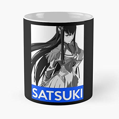 HUONGLILY Satsuki Otaku Ryuko Anime Ragyo Matoi Mako NUI Kiryuin Manga Mankanshoku La Mejor Taza de café de cerámica de mármol Blanco de 11 oz