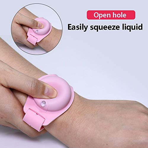 Huoyin Pulsera Dispensadora De Líquido, Dispensador De Manos Suministros De Limpieza Líquidos para Llevar Dispensador para Niños Adultos Al Aire Libre Mano Diaria