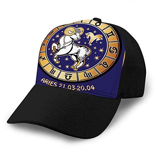 hyg03j4 4 Sombrero de Vaquero de béisbol Estructurado Ajustable para Adultos Aries Signo del Zodiaco horóscopo circ