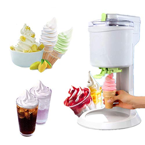 HYISHION Máquina for Hacer Helados, Inicio de Bricolaje Cocina del Cono de Helado automático Mini Fruit Soft Serve Ice Cream Machine Simple operación de una pulsación SKYJIE