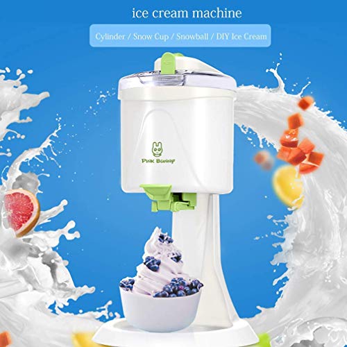 HYISHION Máquina for Hacer Helados, Inicio de Bricolaje Cocina del Cono de Helado automático Mini Fruit Soft Serve Ice Cream Machine Simple operación de una pulsación SKYJIE