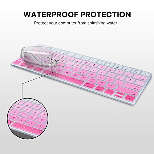 i-Buy Protector de Teclado Compatible para Apple Magic Wireless Keyboard, Ultra Fino Teclado Cubierta Piel de Silicona Protectora Skin [Diseño en inglés de la UE]- Rosa Degradado