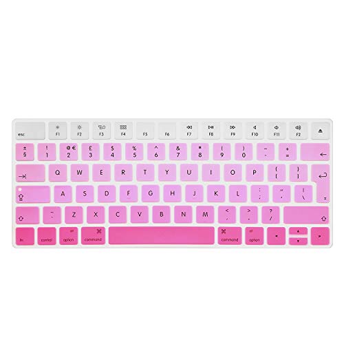 i-Buy Protector de Teclado Compatible para Apple Magic Wireless Keyboard, Ultra Fino Teclado Cubierta Piel de Silicona Protectora Skin [Diseño en inglés de la UE]- Rosa Degradado