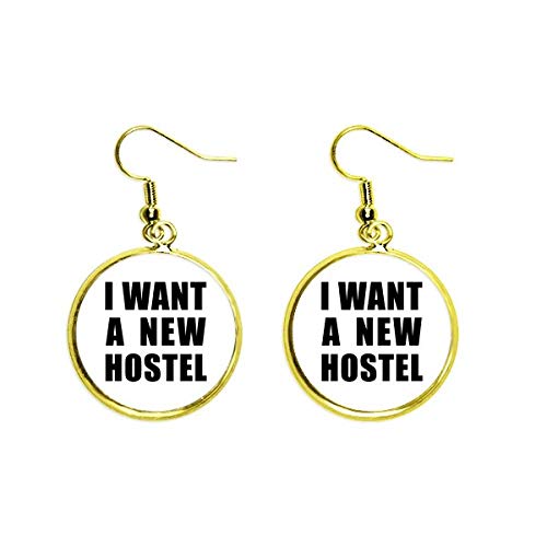 I Want A New Hostel Art Deco Regalo Moda Oído Cuelgan Oro Gota Pendiente Joyería Mujer