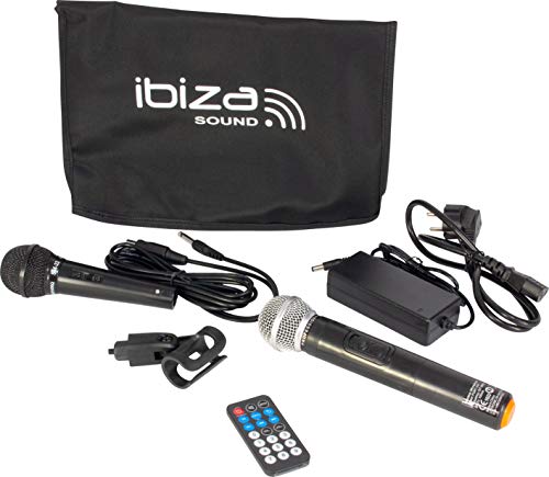 Ibiza Sound PORT10VHF-BT Sistema de sonido portátil y autónomo de 10"/25 cm, 500 W, color negro