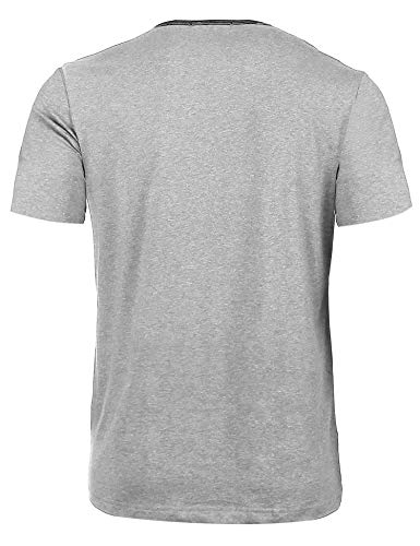 iClosam Camisa Manga Corta Hombre Cuello En V Color SóLido Retro Henley Camisa Top