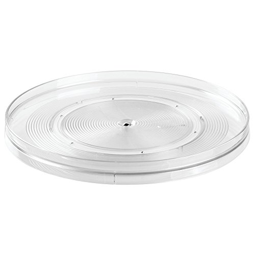 iDesign Plato giratorio para cocina, organizador de armarios extragrande de plástico libre de BPA, especiero giratorio para guardar especias y tarros en la despensa, transparente