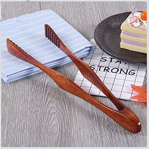 IETONE Pinzas de Madera de Cocina 10 pulgadas para Comida BBQ Herramienta Ensalada Bacon Filete Pan Pastel Clip Pinzas Utensilios para Cocinar y Sostener