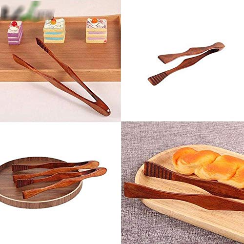 IETONE Pinzas de Madera de Cocina 10 pulgadas para Comida BBQ Herramienta Ensalada Bacon Filete Pan Pastel Clip Pinzas Utensilios para Cocinar y Sostener