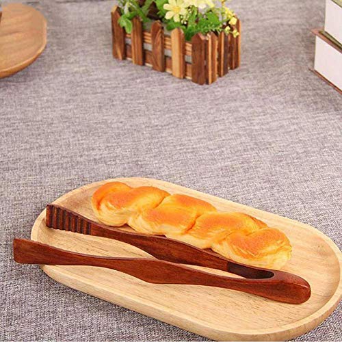 IETONE Pinzas de Madera de Cocina 10 pulgadas para Comida BBQ Herramienta Ensalada Bacon Filete Pan Pastel Clip Pinzas Utensilios para Cocinar y Sostener