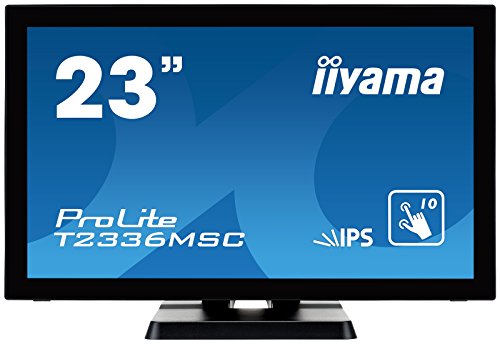 iiyama T2336MSC-B2 Monitor Táctil IPS LED 58,4 cm (23") Full-HD Multitáctil Capacitivo de 10 puntos (VGA, DVI, HDMI, USB3.0) Negro Mate