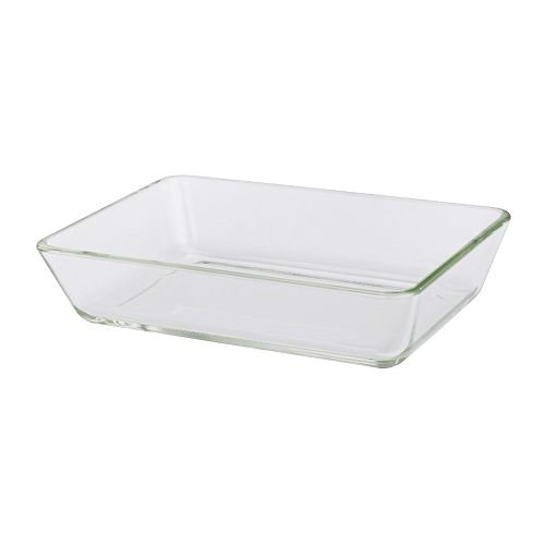 IKEA - horno/plato para servir MIXTUR, de cristal transparente - 27 x 18 cm