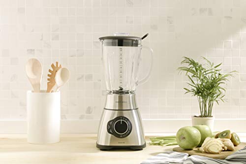 IKOHS BLENDER FORCE 3D - Batidora de Jarra Estilo Americano, 1800W, 18 Velocidades, 1,8 L preparado y 2,1 L Total, Libre de BPA, 6 Cuchillas de Acero Inoxidable, 3 Programas Automáticos (Gris - 1800W)