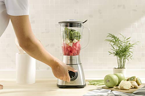 IKOHS BLENDER FORCE 3D - Batidora de Jarra Estilo Americano, 1800W, 18 Velocidades, 1,8 L preparado y 2,1 L Total, Libre de BPA, 6 Cuchillas de Acero Inoxidable, 3 Programas Automáticos (Gris - 1800W)