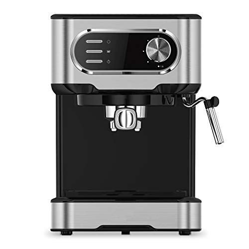 IKOHS THERA Easy Latte - Cafetera Express Semiautomática 20b, para Espresso, Cappucino, Macchiato, 1100W, Vaporizador Orientable,Capacidad 1,5l, Bandeja Goteo Extraíble, Bandeja Calienta Tazas