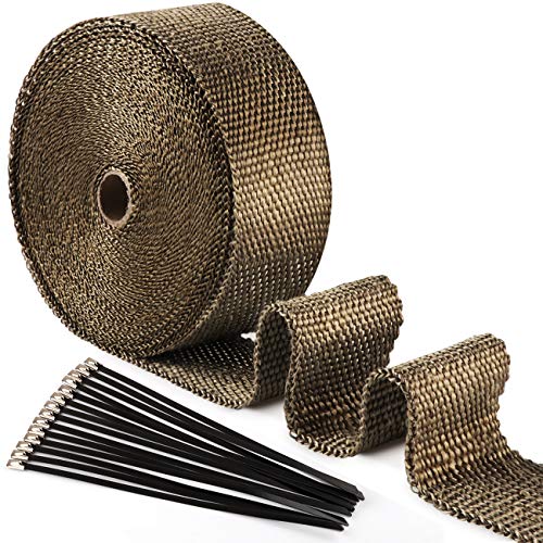 ilauke 15M x 5CM Cinta Anticalorica Escape Aislante de Fibra con 15 Negro Bridas