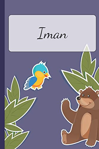 Iman: Personalized Notebooks • Sketchbook for Kids with Name Tag • Drawing for Beginners with 110 Dot Grid Pages • 6x9 / A5 size Name Notebook • ... Personal Gift • Planner and Journal for kids