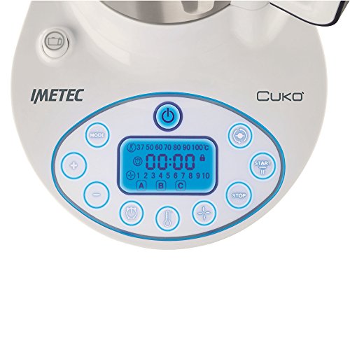 Imetec 7636 Zero Glu Cukò - Robot que cocina sin gluten, incluye libro de 130 recetas de productos sin gluten en castellano, 570 W, color blanco