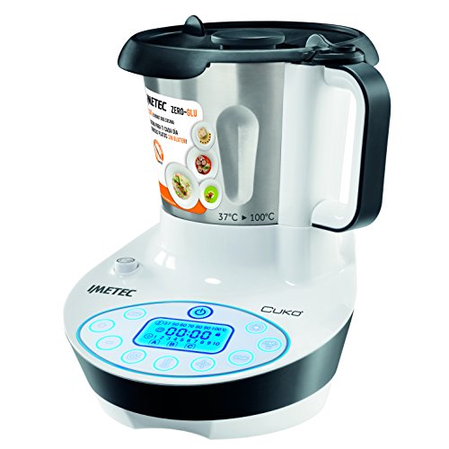 Imetec 7636 Zero Glu Cukò - Robot que cocina sin gluten, incluye libro de 130 recetas de productos sin gluten en castellano, 570 W, color blanco