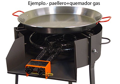 Imex El Zorro 71581 Barbacoa redonda con soporte para paella, diámetro 50 x 75 cm, NEGRO