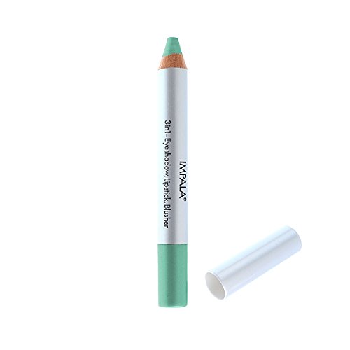 Impala Lápiz Jumbo 3 en 1 Color Verde Metalizado 05 Sombra de ojos, Lápiz Labial o Colorette