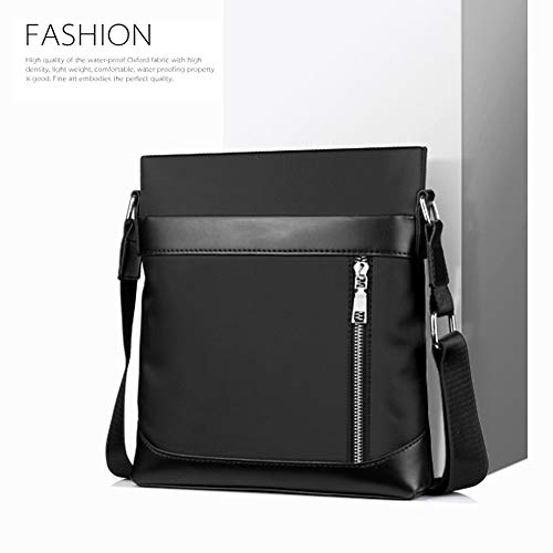 Impermeables Messenger Bag Bolsos a Hombro de Mensajero de Lona Mini Bolsa Bandolera Hombre PequeñoViaje Bolso Mensajero Vertical Grande Bolsa de Negocios para iPad Mini Escolares Sport Casual (Negro