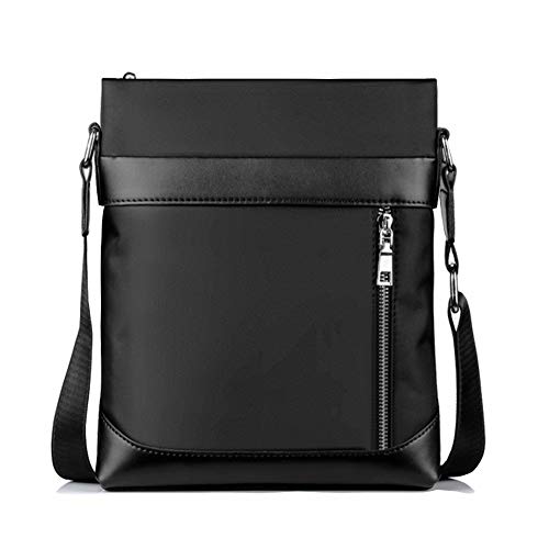 Impermeables Messenger Bag Bolsos a Hombro de Mensajero de Lona Mini Bolsa Bandolera Hombre PequeñoViaje Bolso Mensajero Vertical Grande Bolsa de Negocios para iPad Mini Escolares Sport Casual (Negro