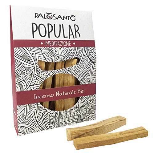 Incienso Natural Palo Santo - Palitos Variedad Popular Suyo - gr. 80 - para recuperar energía, perfumar la casa, purificar Las Habitaciones. Aroma del Alma