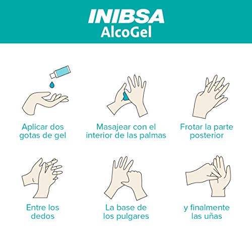 Inibsa Alcogel 100 ml - Gel hidroalcóholico manos 70%. Sin enjuagar. No pegajoso. Contiene glicerina que hidrata la piel - Gel de manos para una limpieza profunda - 1 unidad