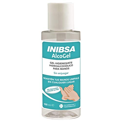 Inibsa Alcogel 100 ml - Gel hidroalcóholico manos 70%. Sin enjuagar. No pegajoso. Contiene glicerina que hidrata la piel - Gel de manos para una limpieza profunda - 1 unidad