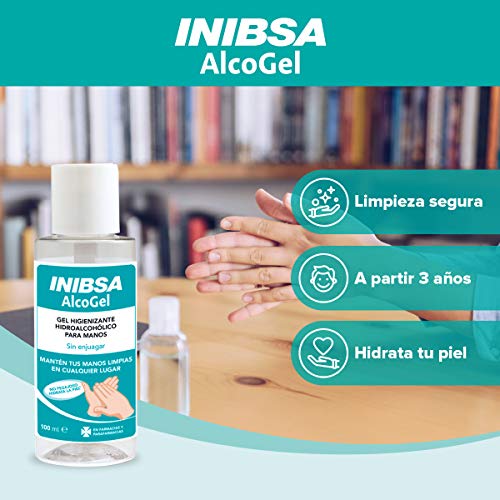 Inibsa Alcogel 100 ml - Gel hidroalcóholico manos 70%. Sin enjuagar. No pegajoso. Contiene glicerina que hidrata la piel - Gel de manos para una limpieza profunda - 1 unidad