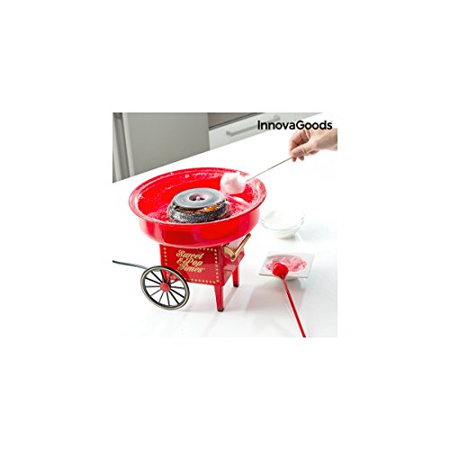 InnovaGoods IG115038 Máquina de algodón de azúcar, 500 W, Rojo